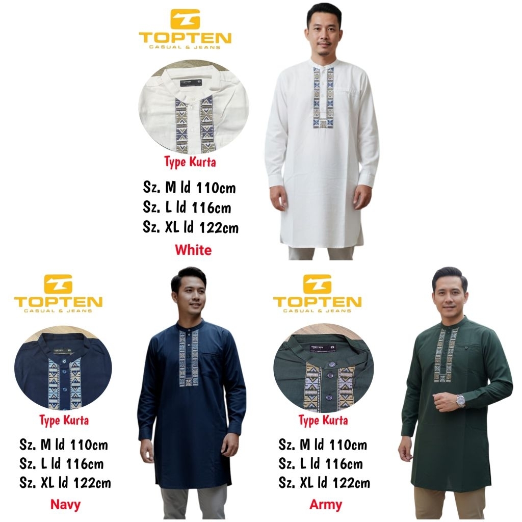 Baju Koko Kurta Topten Bordir