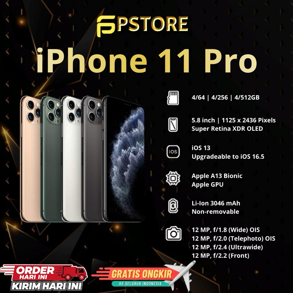 IPHONE 11 PRO 64GB/256GB | FULL SET SECOND INTER MULUS 100% KONDISI PERFECT