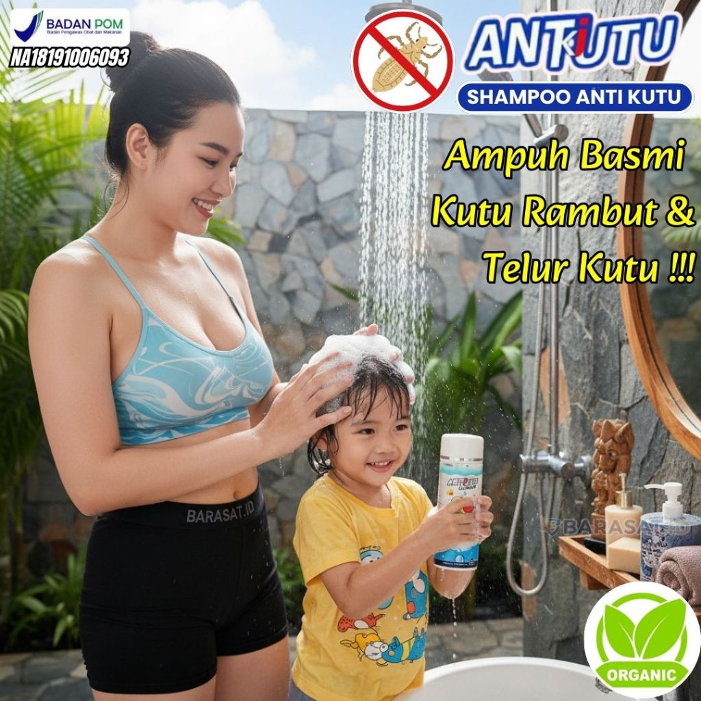ANTUTU Rambut bersih dari telur dan kutu berkat Shampo kutu rambut ampuh. Penumpas Telur Kutu Rambut