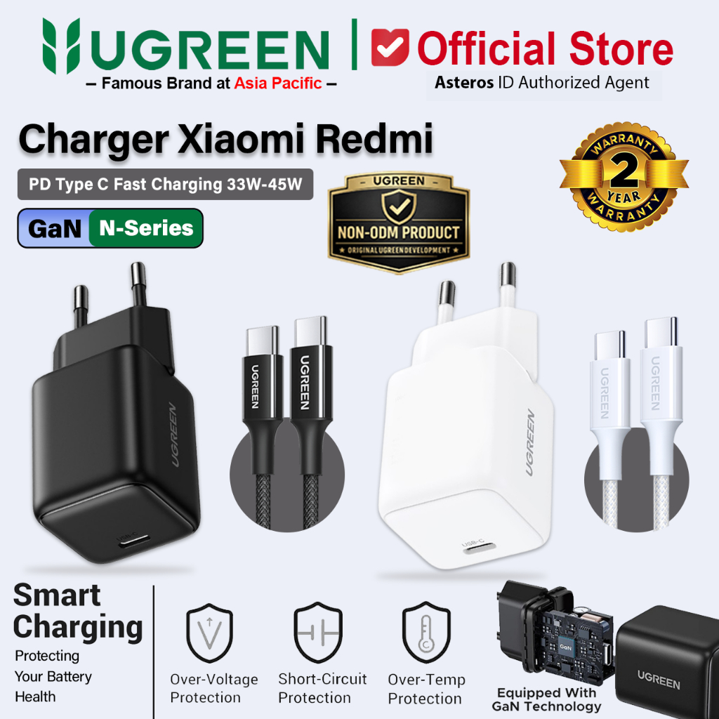 UGREEN Charger Xiaomi Redmi PD Type C to Type C Turbo Charging 33w 45w