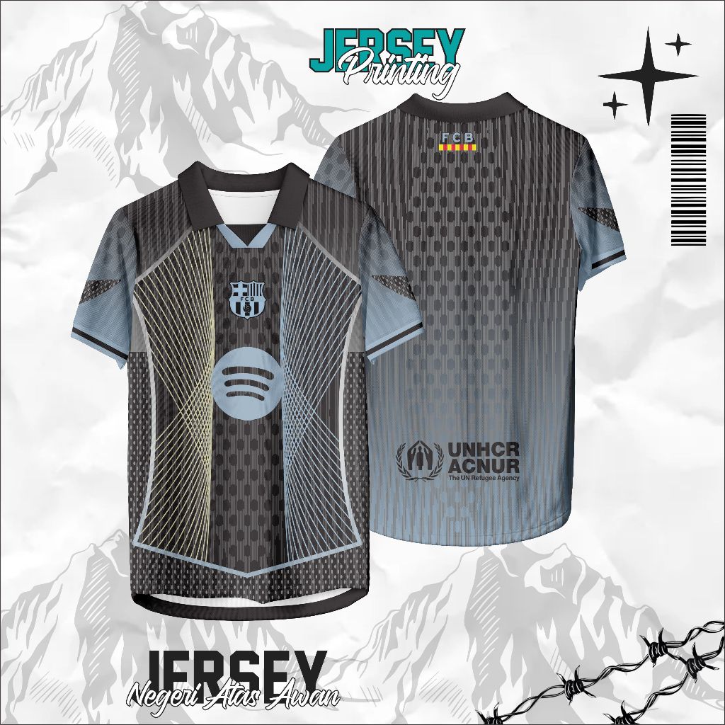 Jersey Fantasy Barcelona Baju Barcelona Black Grey dan Pink Blue Barcelona 2026