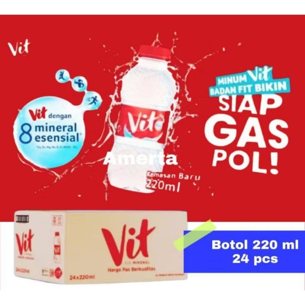 VIT Air Mineral Botol 220ml (Isi 24 Botol)