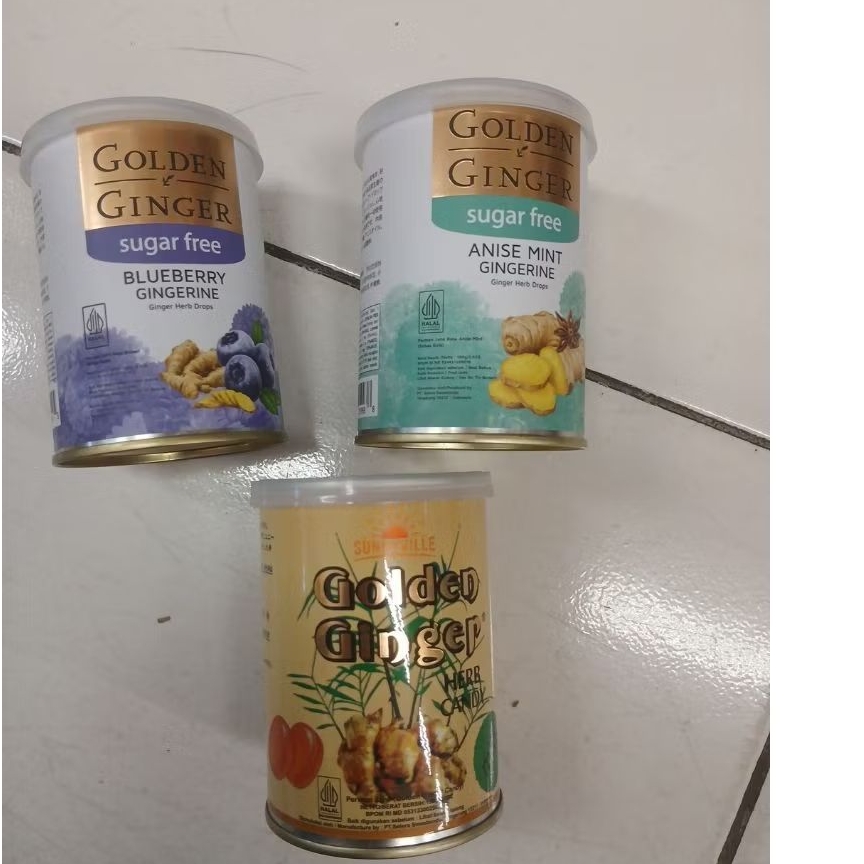 Sunnyville Golden Ginger Permen Jahe Kaleng Sugar Free Halal Herb Candy