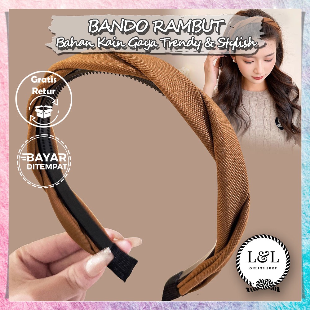 Bando Rambut Kain Model Twist Fashion Wanita Bando Rambut Kain Kekinian Daily Use Bando Wanita Trend