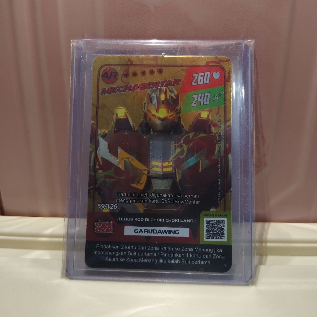 Kartu BoBoiBoy Choki Choki AR HOLO– Mecha Gentar / Monsta Galaxy Card 59/126 Koleksi Rare