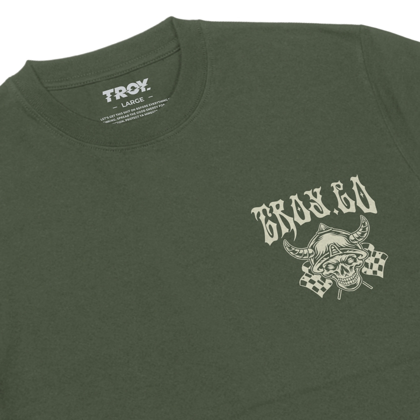 Troy Company Tshirt Army Green Born to Ride - Kaos Lengan Pendek Kaos Hijau Army MTD 3523