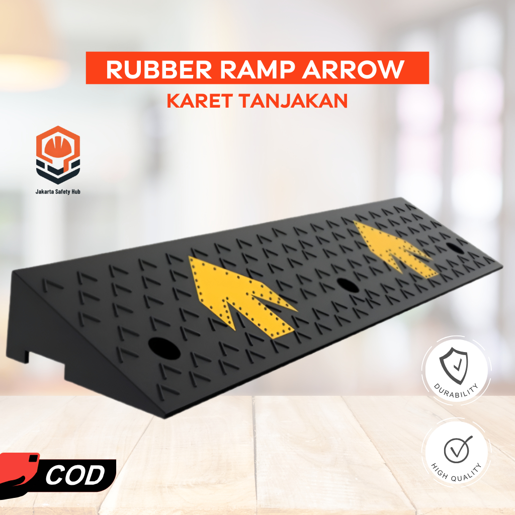 Rubber Ramp Motif Arrow Karet Tanjakan Mobil Motor Heavy Duty / Alas Ganjalan Ban Garasi