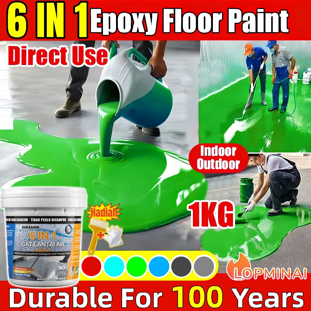 Cat lantai epoxy lantai semen mengkilat Cat lantai kolam ikan keramik kamar mandi motif batu lantai 