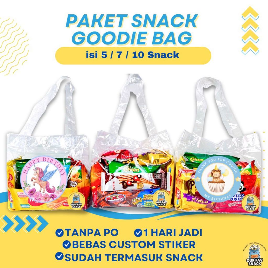 Paket Snack Ulang Tahun Anak Goodie Bag Hampers Ultah Bingkisan Snack Ultah
