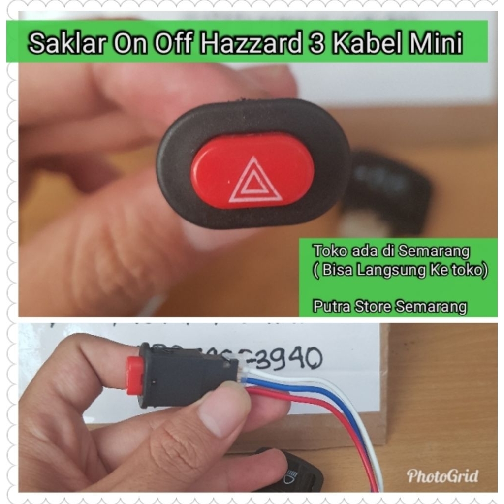 Saklar on off Hazzard 3 kabel Mini saklar on off hazzard mini