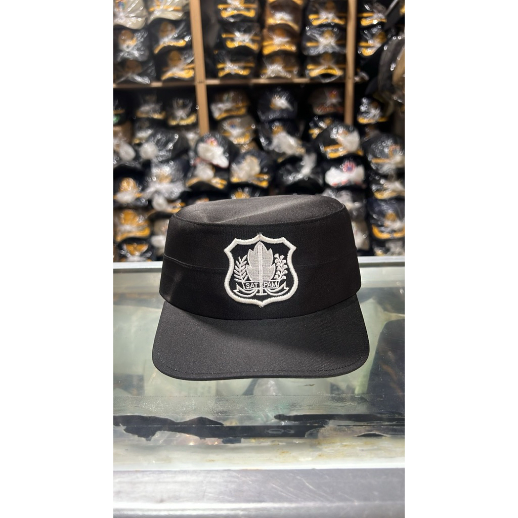 TOPI KOMANDO SATPAM / SECURITY HITAM