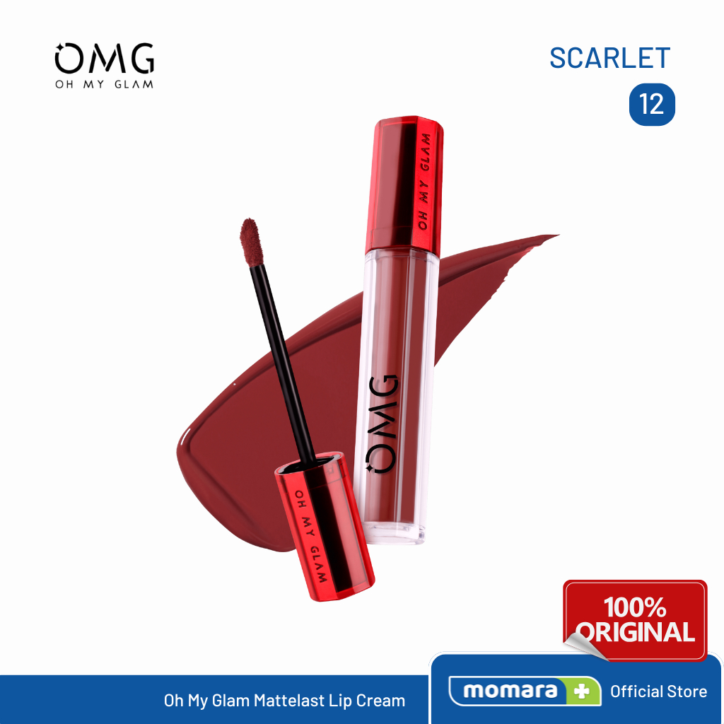 OMG Oh My Glam Matte Kiss Lip Cream Shade 12 Vitamin E Ceramide Perona Bibir Cantik Tahan Lama 12 Ja