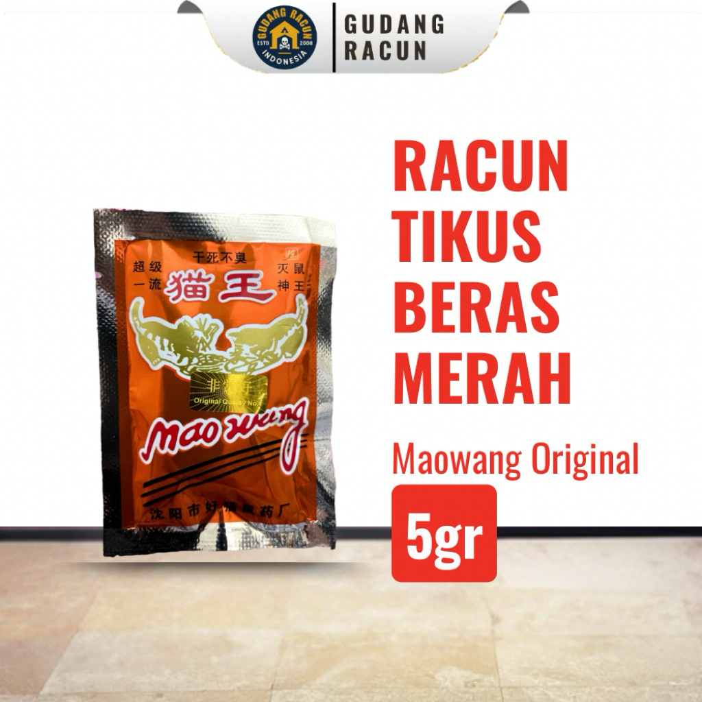 Racun Tikus Beras Kucing Emas Maowang Original | Racun Tikus Cina Beras Merah | Racun Tikus Mao Wang