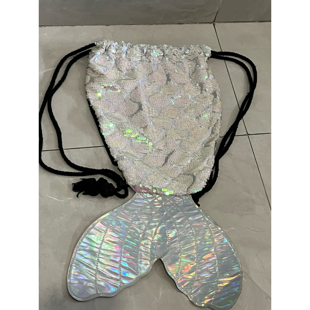 SALE Tas Ransel Serut Sequin Duyung Cute