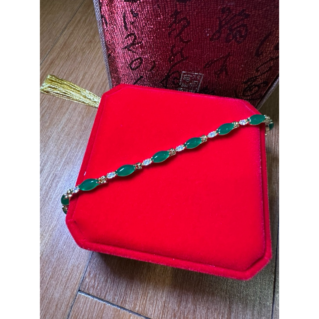 Gelang giok rantai mata premium giok cina asli original