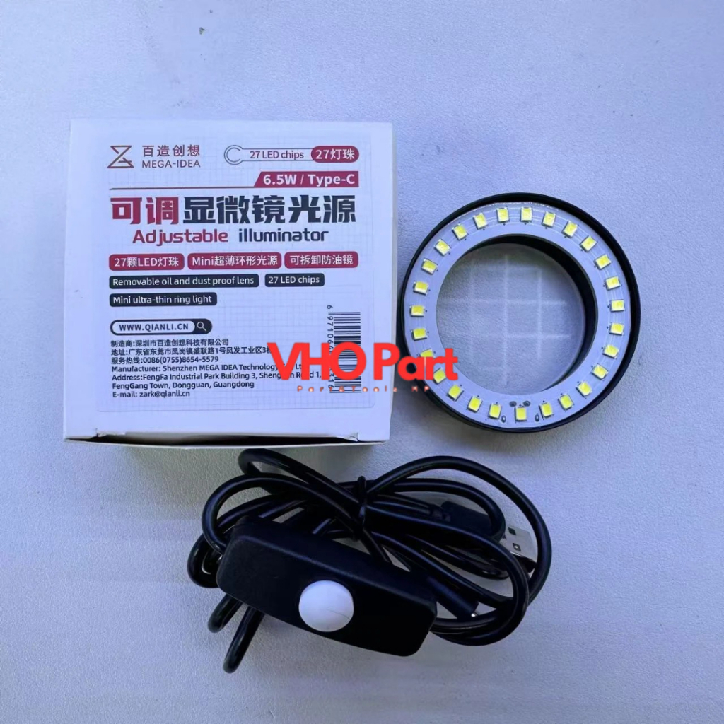 QIANLI MEGA-IDEA ADJUSTABLE ILUMINATOR 27 BEADS MICROSCOPE LAMP - LAMPU MIKROSKOP MINI 6.5W TYPE C