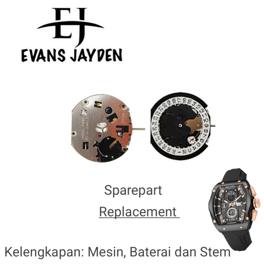 Mesin untuk Jam Tangan Evan Jayden Tipe 9556 All Series