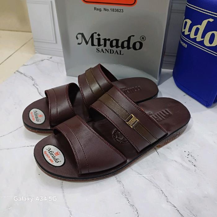 Sandal Pria Mirado Maron Kulit Asli Original / Sandal Mirado Pria Original