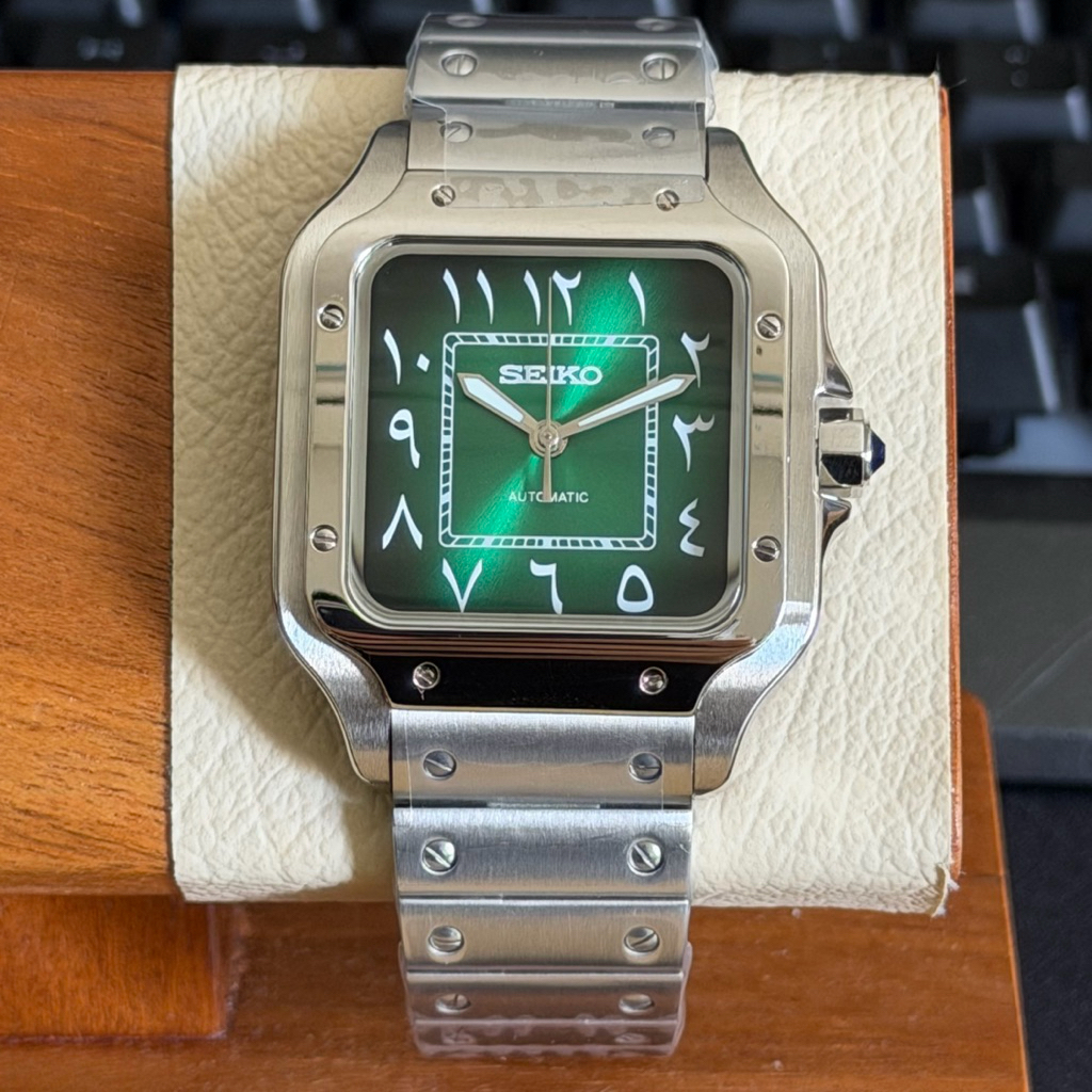 Seiko Santos Arabic Green NH35 Automatic Limited Elegance Jam Tangan Mewah