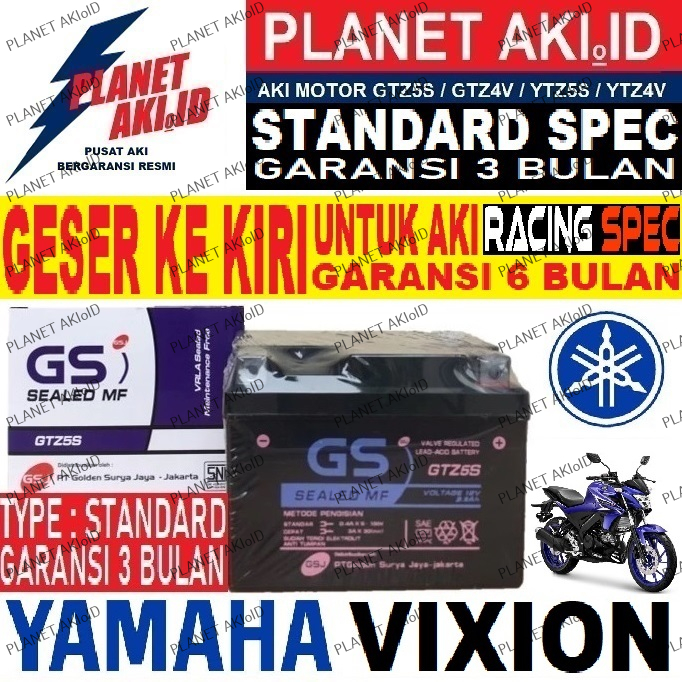 Aki Motor Yamaha NVL New Vixion Lighting Aki Kering Accu Kering MF GTZ5S