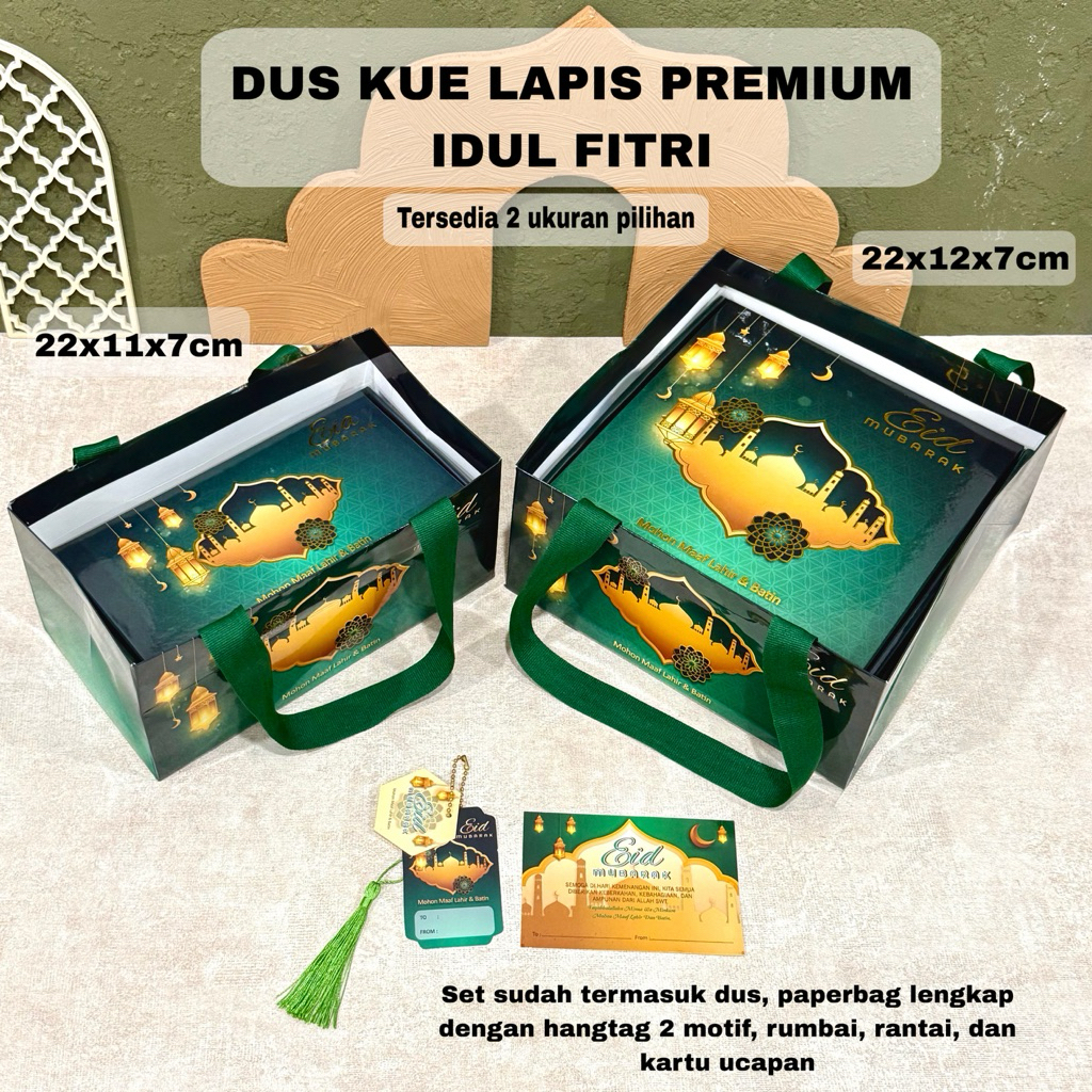 Dus Premium Idul Fitri Kue Lapis Legit Setengah Loyang Satu Loyang | Dus Lapis Surabaya Box Hampers 