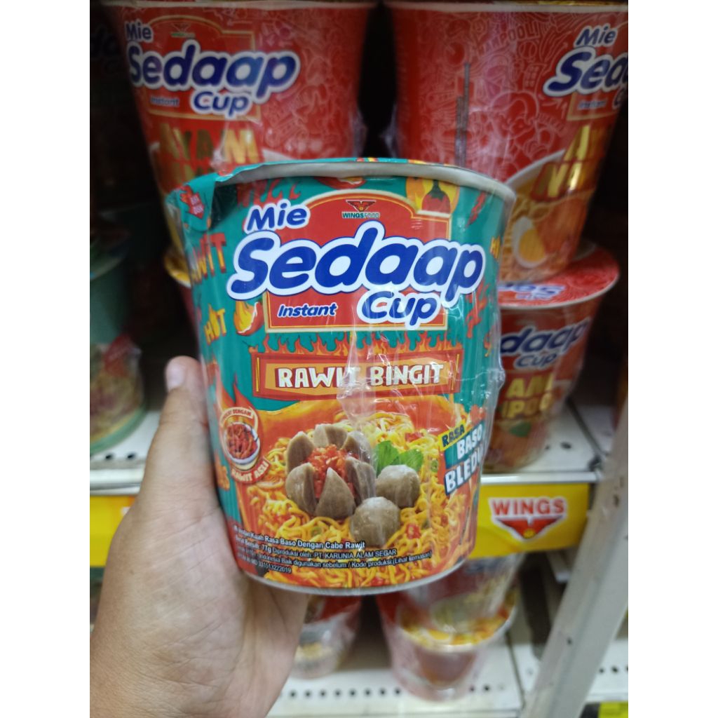 mie sedap cup rawit bingit rasa baso bleduk 77g