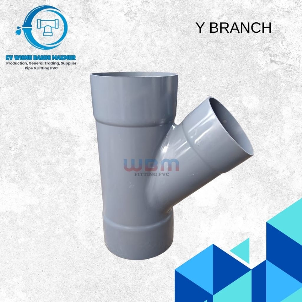 Y branch pvc 12 x 8 inchi D - Y 45° tipe D