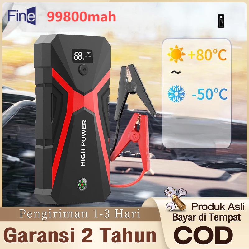 Jump Starter Aki Mobil Motor Power Bank 99800mah Jumper Aki Portable Jumper Aki Mobil Motor