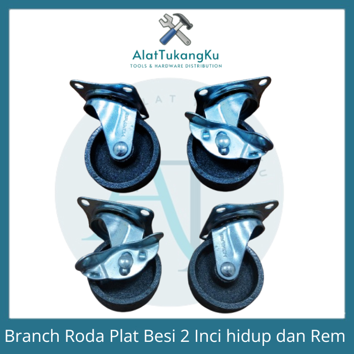 Branch Roda Bahan Besi Ukuran 2 Inci / Roda Etalase Roda Trolley Roda Besi 2" Perbiji