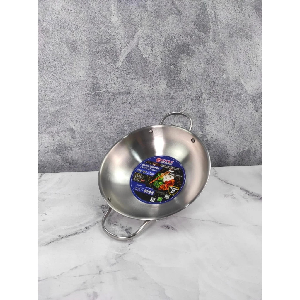 Supra Wok Wajan Penggorengan Stainless Steel 26 Cm SUS 304