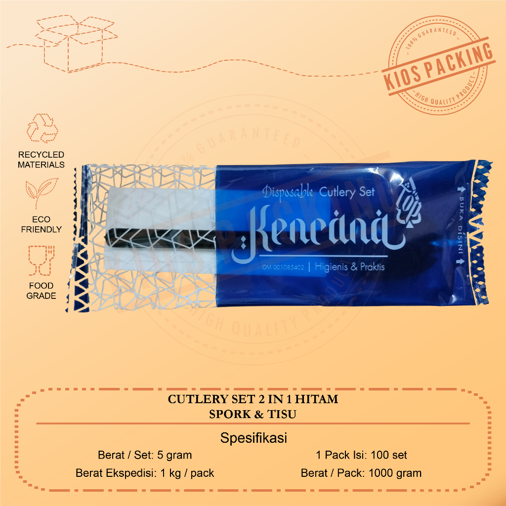 Sendok Garpu Plastik Steril 2 in 1 | Spork Plastik Steril - SPORK  STERIL