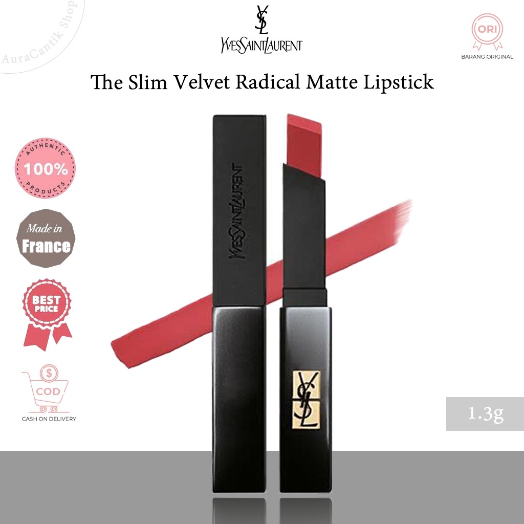 YSL The Slim Velvet Radical Matte Lipstick 1.3g – Lipstik Matte YSL Velvet Radical Velvet Matte Long