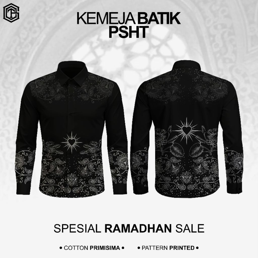 KEMEJA BATIK PSHT LENGAN PANJANG - KEMEJA BATIK FULL PRINT PSHT LENGAN PANJANG - KEMEJA BATIK PRIA C