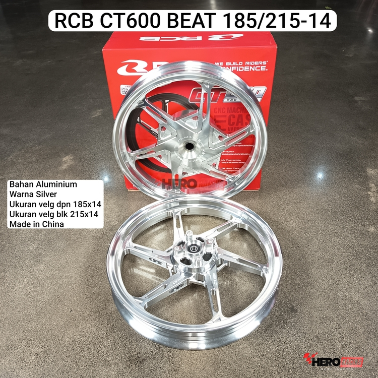 RCB RACING BOY VELG CT600 MOTOR BEAT 185/215 RING 14 SILVER