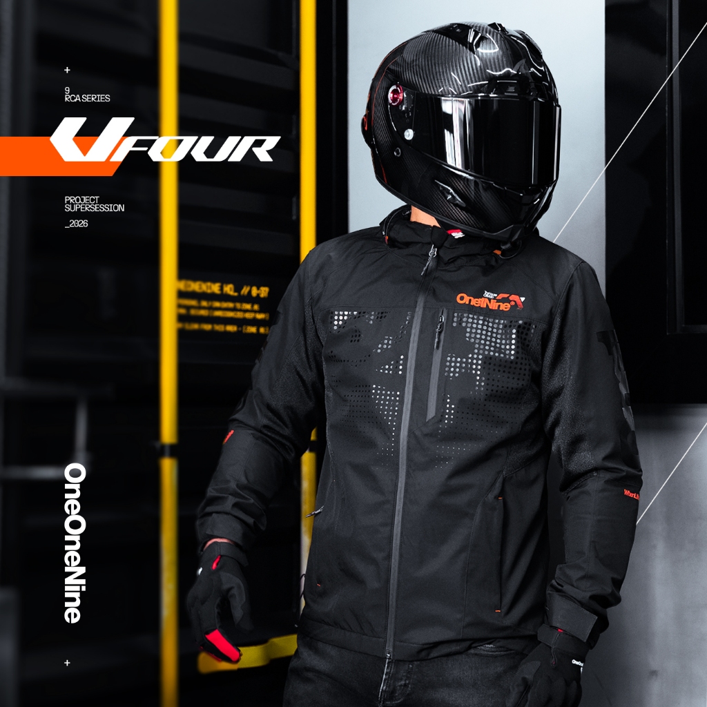 Oneonenine Ksr Jaket Riding RCA VFOUR Orange Series - Jaket Motor Body Protector