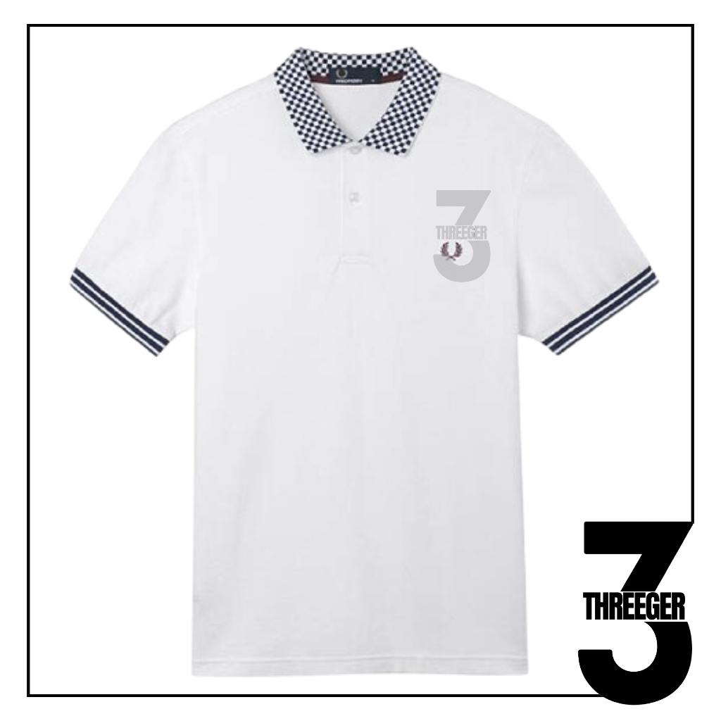 Fred Perry Chequerboard Collar Polo White Original / Polo Fred Perry Original