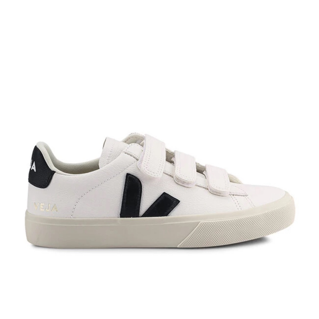 Veja Recife Logo Chromefree Extra White / Black Original Shoes / Sepatu
