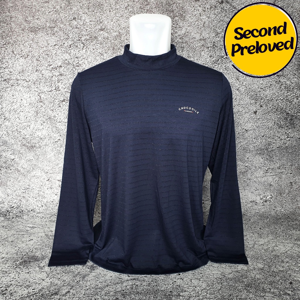 Baju Kaos Turtleneck CROCODILE LADIES - Size XL sd XXL / Lebar 56 cm - Original - Second