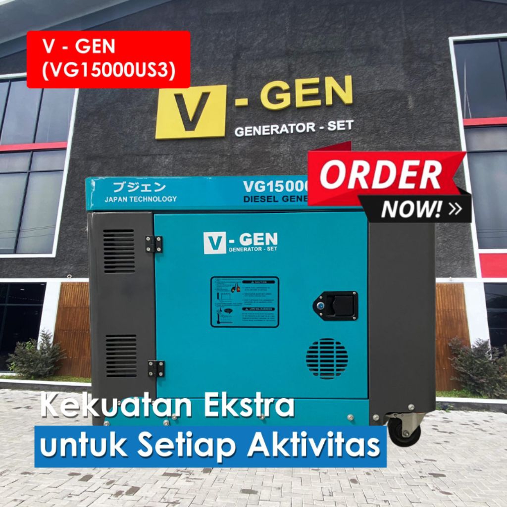 Promo ‼️ Genset V-Gen 12kva 10.000 watt Portable Silent Diesel