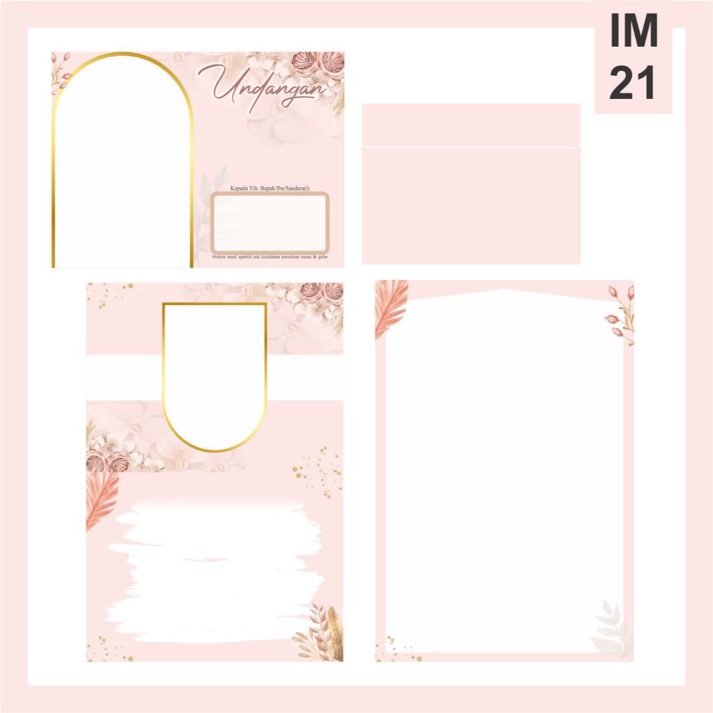 Blangko Indomedia IM 21 Blangko Undangan Pernikahan (blangko kosong), Elegan, Terkini, dan Cepat.