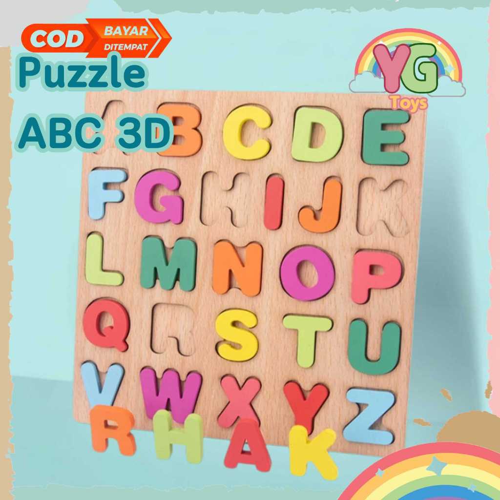 GGtoys Mainan Mainan Puzzle Kayu Edukasi Huruf ABC untuk Belajar Anak