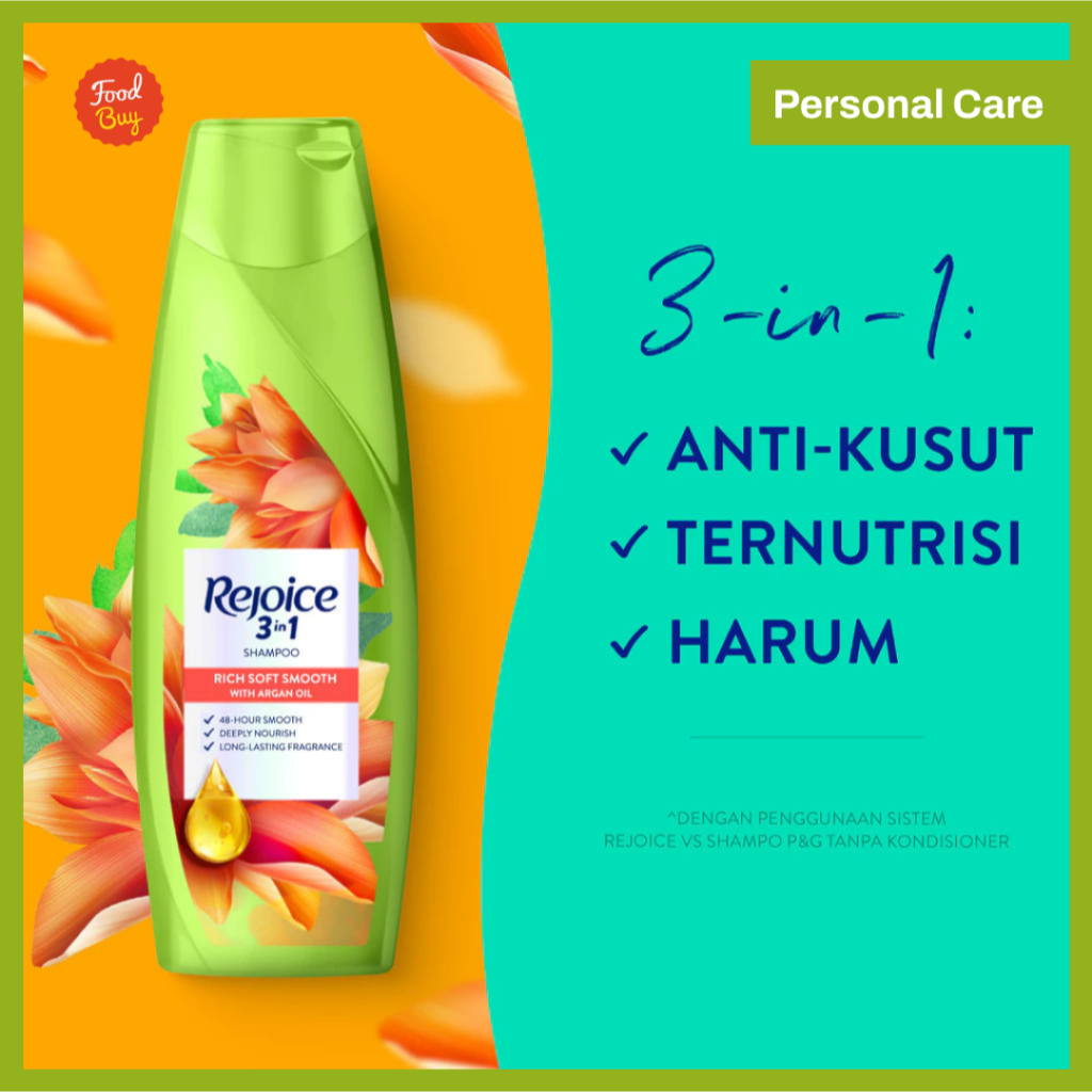 Rejoice 3in1 Shampoo Rich Soft Smooth With Argan Oil 340ml