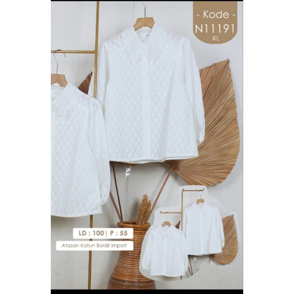 Blus katun bordir import