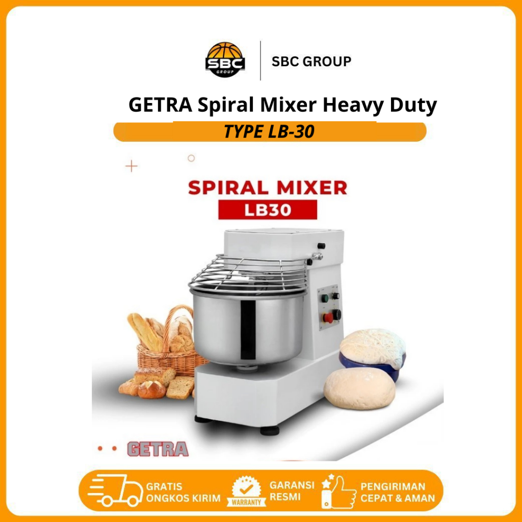 GETRA Spiral Mixer Heavy Duty LB30 /Getra LB 30/ Mixer Spiral 30 Liter