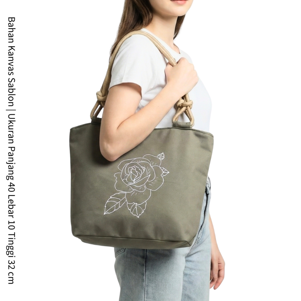 Tas Kanvas custom nevset bag tas promosi menerima pesanan ready banyak tas Totebag sablon tali sumbu