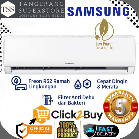 AC SAMSUNG STANDARD 1/2 PK AR05BGHQASINSE AR05BGH AR-05BGH FAST COOLING SUPER LOW WATT SPLIT AC SAMS
