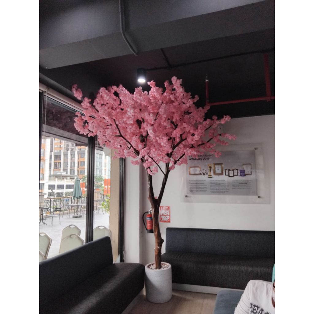 Pohon Bunga Sakura Cherry Blossom Artificial Buatan Besar 3 Meter Tanaman Hias Bunga Sakura Meihua I