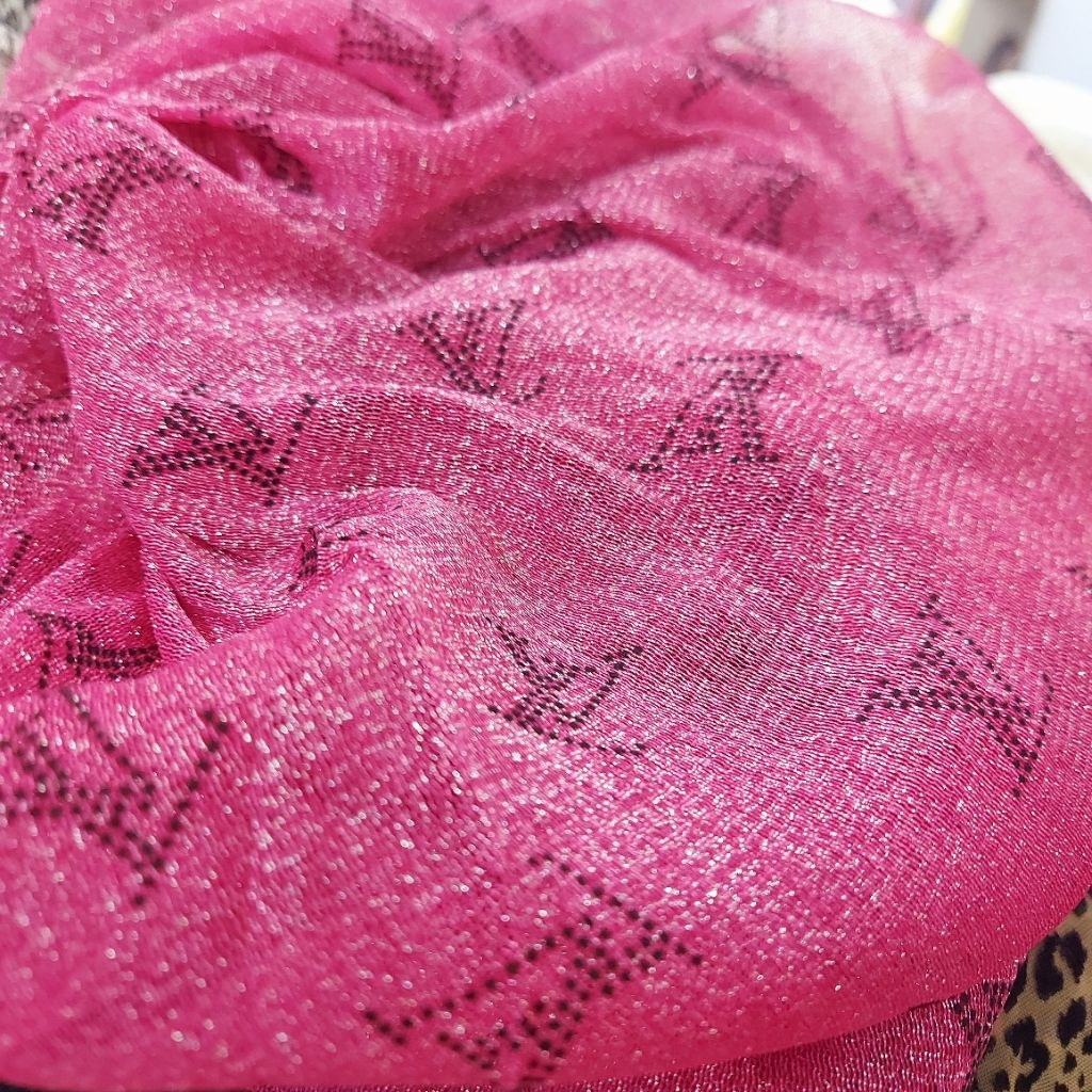 kain tile premium  - kain tile motif elegan  - kain tile mewah warna [pink magenta] E1