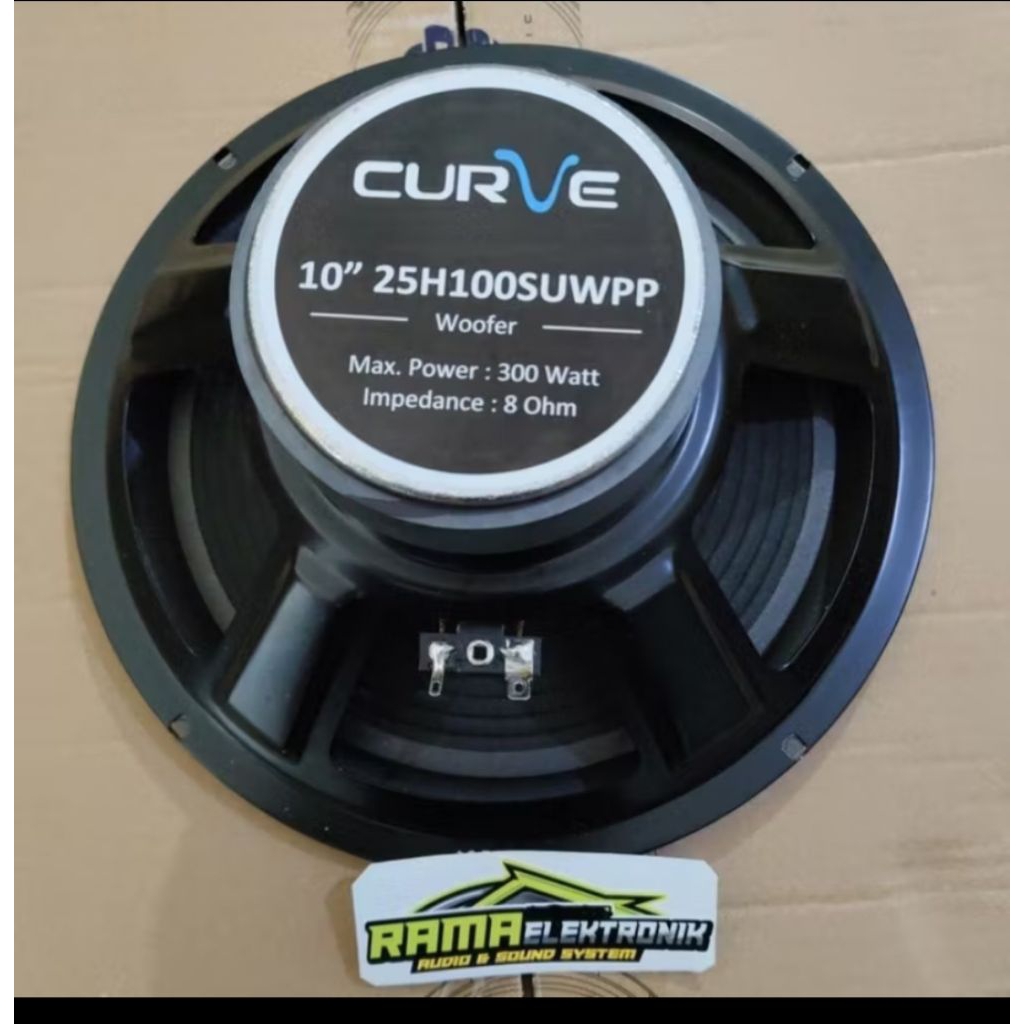 Speaker Woofer 10 Inch CURVE 25H100SUWPP - Desain Bass Kuat, Daya Maksimal 300 Watt, Impedansi 8 Ohm