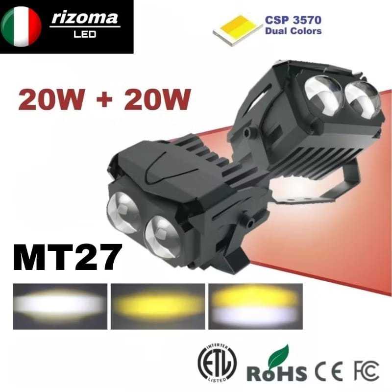 LAMPU TEMBAK SOROT 12 - 24 VOLT VAHID MT27 U10 RIZOMA LED SINAR PUTIH KUNING HIGH AND LOW LAMPU MOTO